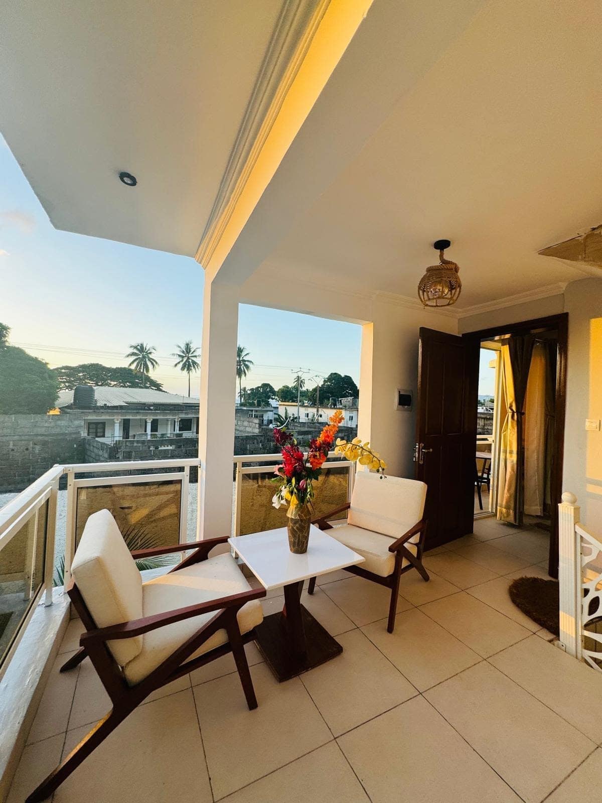 Terrasse privée d'un appart-hôtel